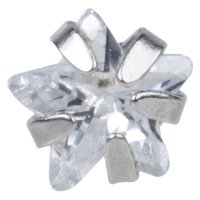 Steel Basicline® Internally Threaded Jewelled Labret “Star Stone”
