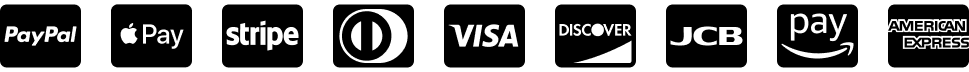 Fizetési módok: PayPal, Apple Pay, Stripe, Maestro, Visa, Discover, JCB, Amazon Pay, American Express.